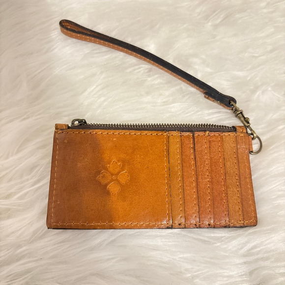 Women's Patricia Nash Brown Leather Wristlet Clutch Mini Zip Wallet - Picture 2 of 11